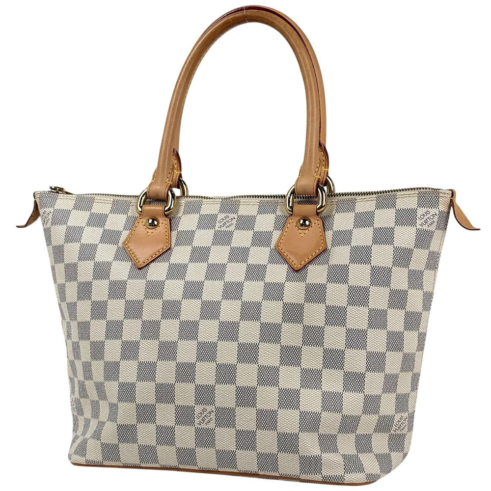Louis Vuitton Saleya Handbag Tote Bag Damier Azur White
